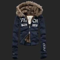 dames abercrombie fitch fur hooded outwear zip phys educ 1892 blauw Hoge Quaity 8uvfs229